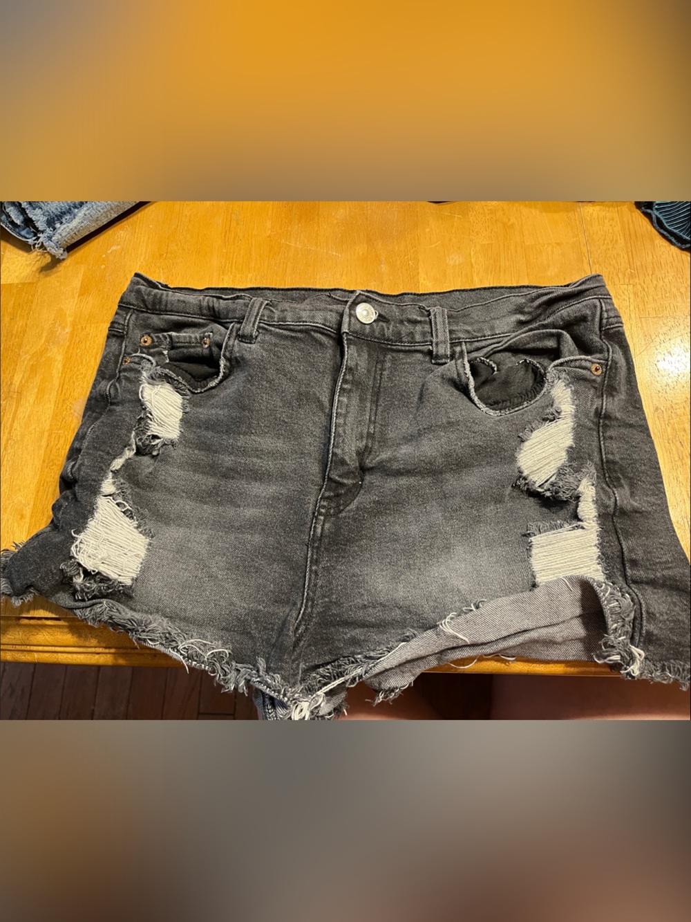 Rewash Black Distressed Denim Jean Shorts